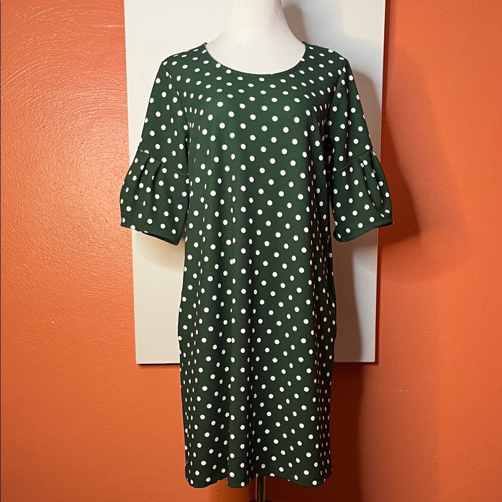 Agnes & Dora Green Polka Dot Dress